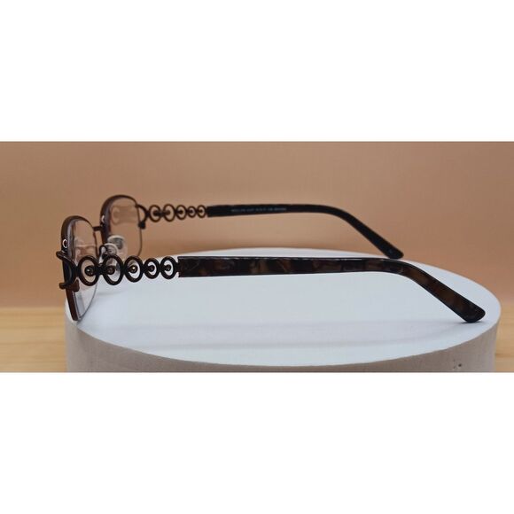 Modern Art Eyeglasses Frames A357 Brown 54-17-140 Metal and Rhinestone Frames - Picture 13 of 16
